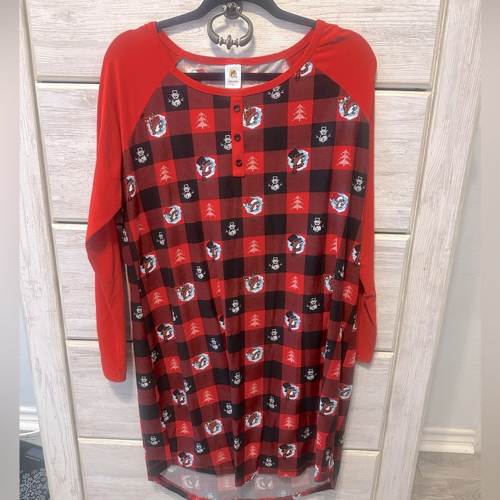 NWOT Buc-ee’s Women’s Christmas Long Sleeve Nightgown PJ’s Size Large